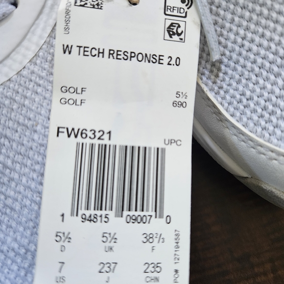NWT Adidas Womens Tech Response 2.0 Golf Shoes - Picture 7 of 7